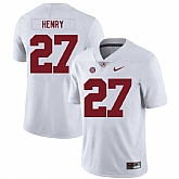 Alabama Crimson Tide 27 Derrick Henry White Nike College Football Jersey Dzhi,baseball caps,new era cap wholesale,wholesale hats